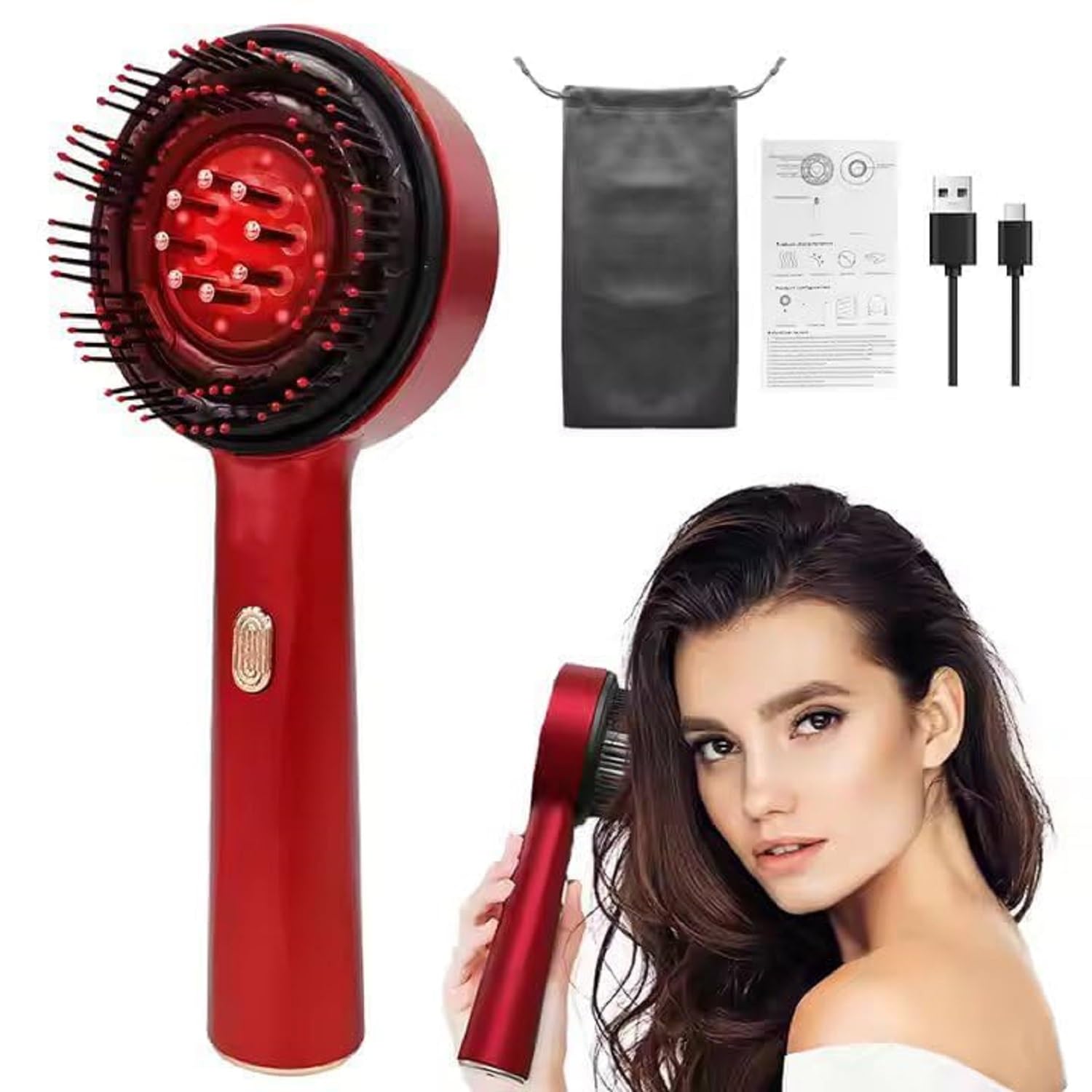 Electric Scalp Massage Comb with Red Light Therapy